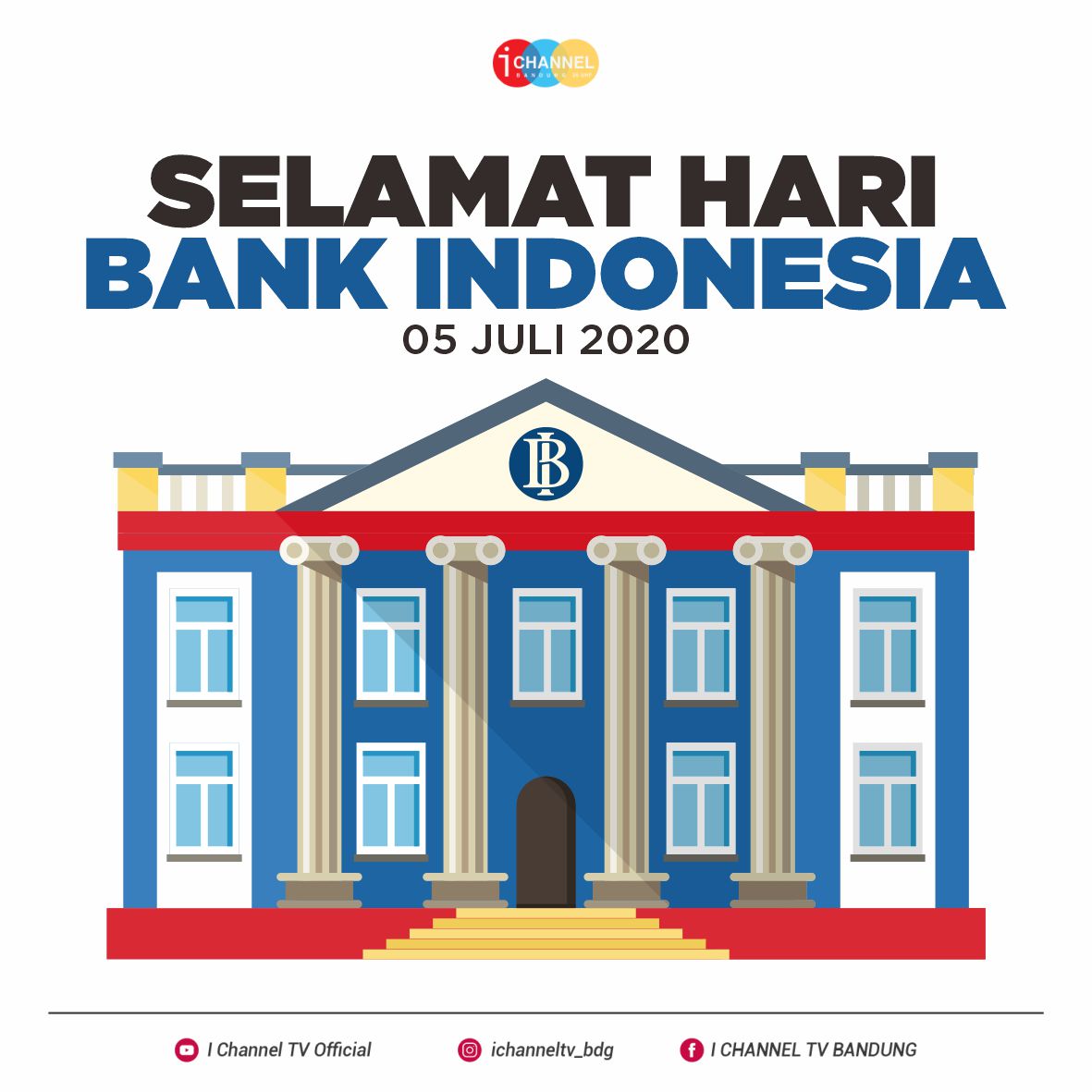 Setiap tanggal 5 Juli diperingati sebagai Hari Bank Indonesia. Bank Indonesia mempunyai tugas satu tujuan tunggal, yaitu mencapai dan memelihara kestabilan nilai rupiah. Semoga profesionalitas kerja Bank Indonesia semakin meningkat dari tahun ke tahun-nya ya!