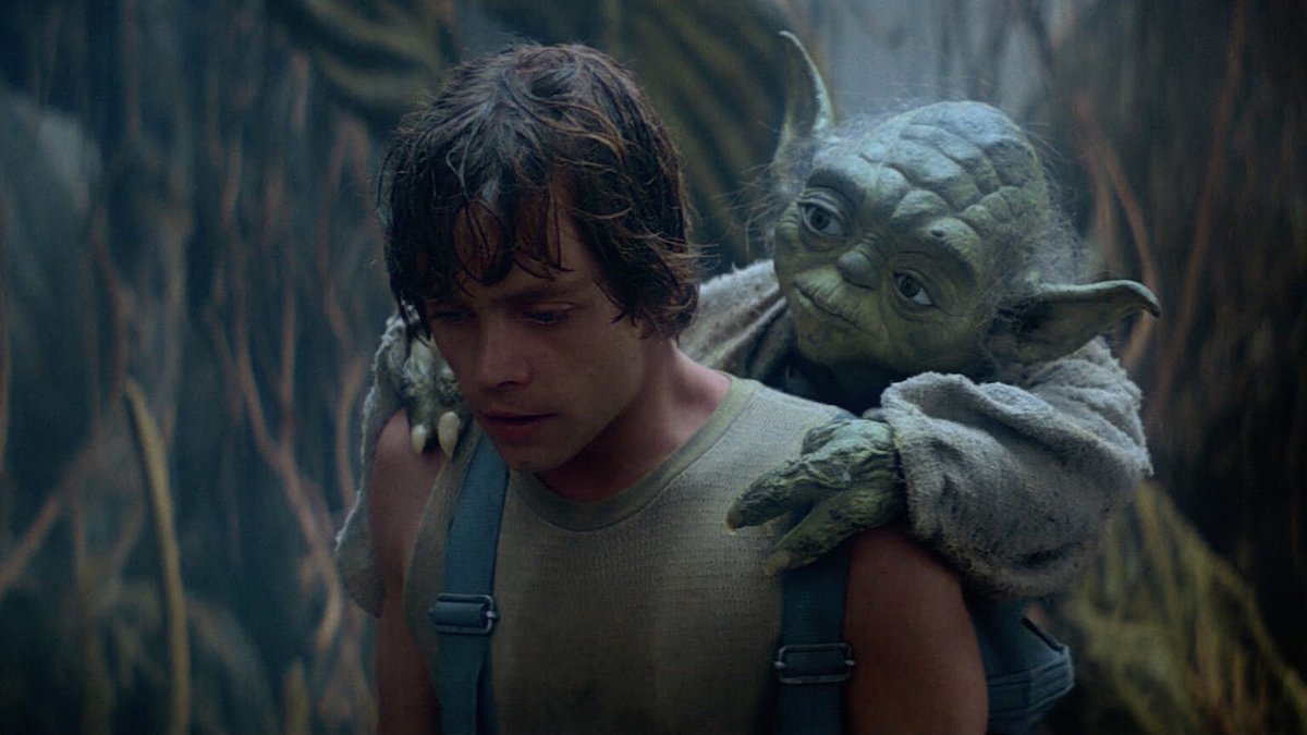 FUCKING EMPIRE STRIKES BACK WITH LUKE TRAINING UNDER YODA! See you bring it around. Yeah luke lost hard and it follows he has a lot to learn so and he's not finished yet.