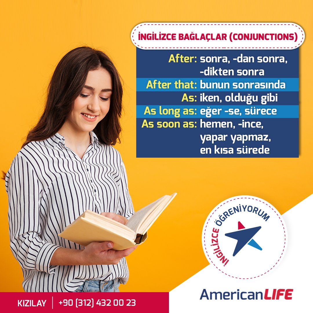 -- İngilizce Bağlaçlar --
#ingilizcebağlaçlar #conjunctions #ingilizce #dilokulu #ankara #ankaraDilOkulu #İngilizceÖğreniyorum #americanlifekizilay
