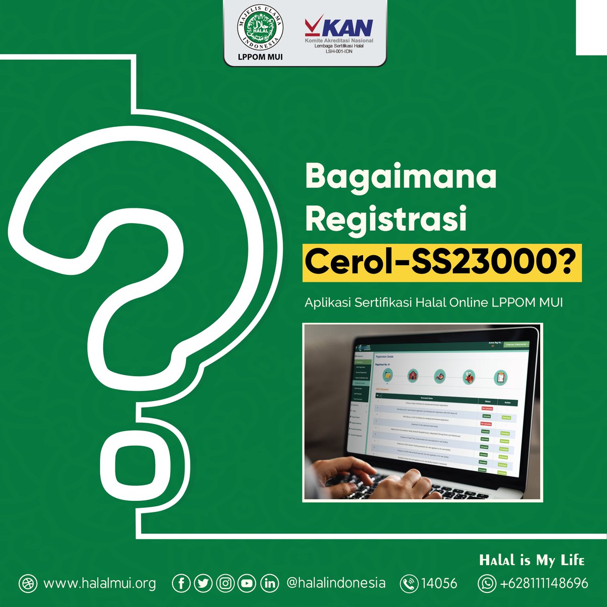 lppom_mui's tweet photo. #SobatHalalMUI, inilah cara registrasi akun Cerol-SS23000, https://t.co/0TWFzn881R
.
#lppommui #halalmui #halalindonesia #daftarakun #cerolss23000 https://t.co/YmpTK9Ga2x