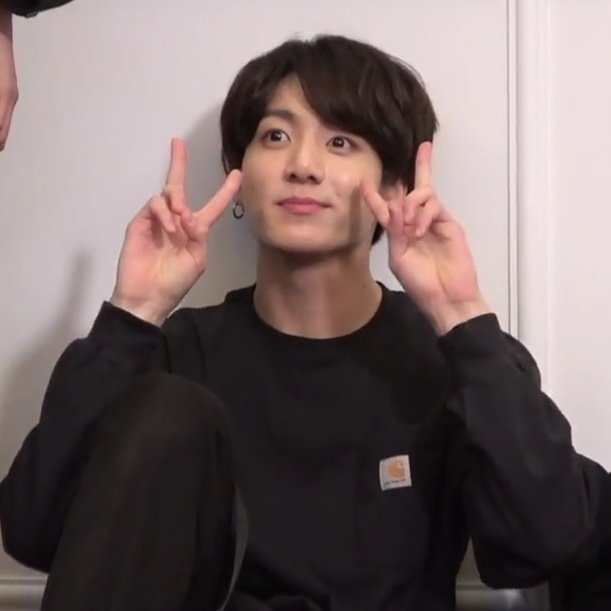 Jungkook with V( or Peace sign) a thread :