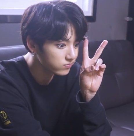Jungkook with V( or Peace sign) a thread :