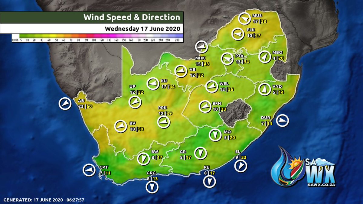 afriwx's tweet photo. 🇿🇦 Clouds, Winds and UVB for 𝙎𝙤𝙪𝙩𝙝 𝘼𝙛𝙧𝙞𝙘𝙖 Today (Wednesday 17 June 2020) - 🌞 🇿🇦 Weather @ https://t.co/v7nzukUAo4 - #Meteogram #WXCharts #SouthAfrica #Weather #Clouds #Wind #UVBIndex #SAWX https://t.co/xToMH1cJ7I