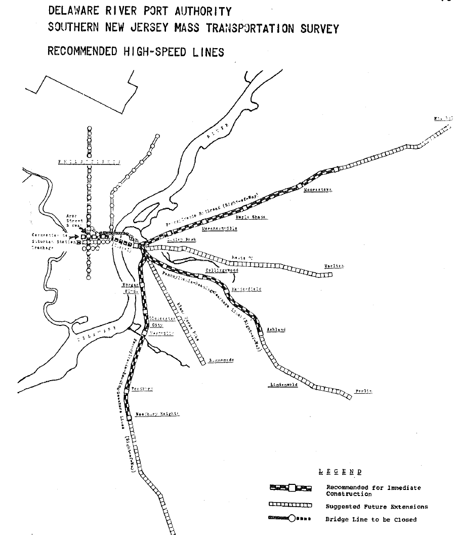 When Parsons-Brinkerhoff studied the original iteration of PATCO in 1956, they suggested abandoning the Ben Franklin Bridge approach for a new cross-river tunnel to Phila. DRPA rejected it, but P-B recycled this proposal in the Bay Area, thus creating BART's Transbay Tunnel