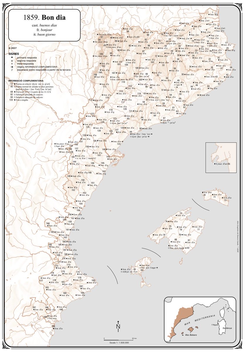 El meu país és aquell on, quan dic "Bon dia", em responen: "Sí, sembla que fa bon dia", com deia Pla i il·lustra l'Atles lingüístic de Joan Veny i Lídia Pons