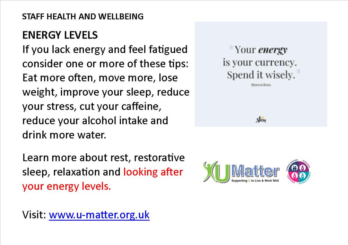 southern_for's tweet photo. U-Matter have some very important messages this week to help us get some well-earned REST
For more details visit: https://t.co/Qn0Kiz46hS @ninadaly5 https://t.co/qkf7ytDbMX