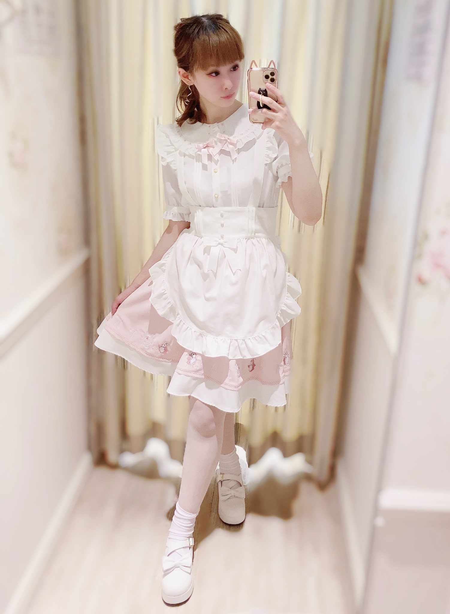 特上美品 アマベル Present Ribbon ピンクセットアップ