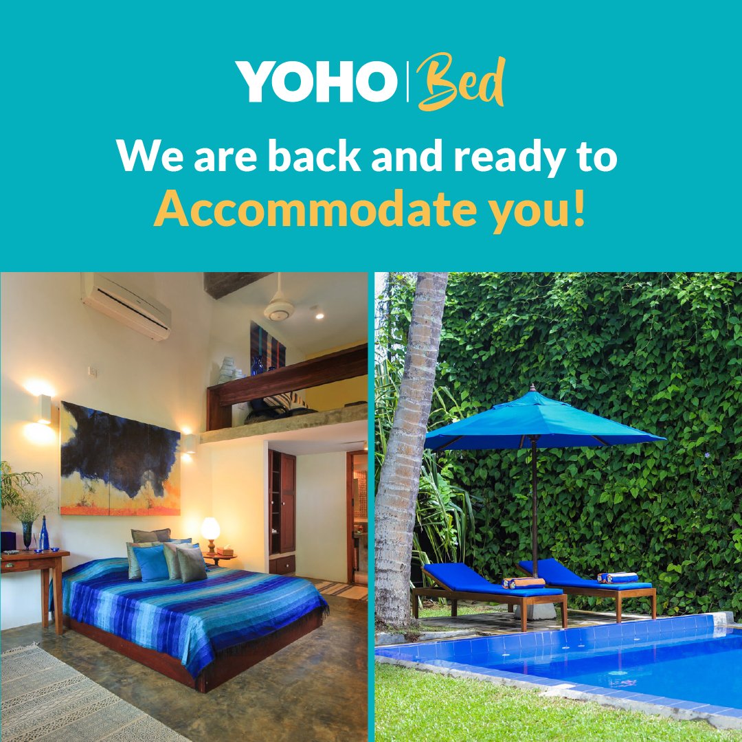 Your accomodation partner is back!

Visit yohobed.com or call us on 117 344 444 to book now.