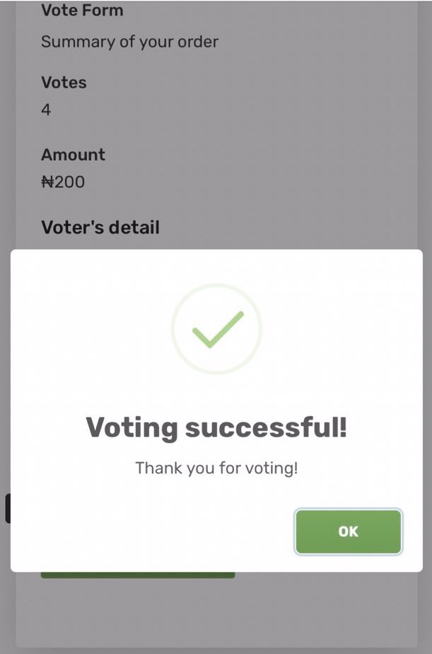 7. You have voted -You can then repeat this process again for the next catogory of nomination -U can also continue voting as many times as possible Each vote cost #50 Kindly Retweet this thread to you Tl VOTE !!!!!!!!!!! #RoksieTakesItAll  #Roknation