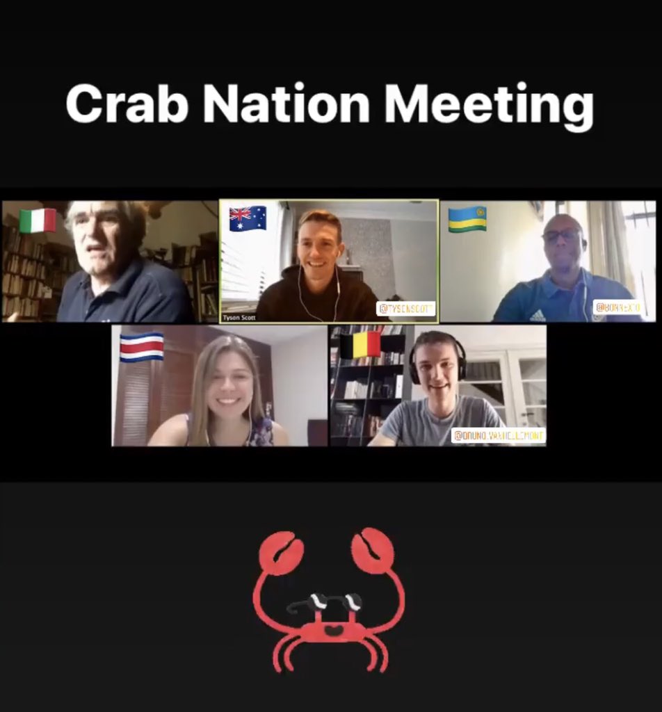 BonnieMugabe's tweet photo. An early #CrabNationMeeting with my fellow cabinet members @Tys0nScott #BVH @eurbinae #ProfPierre working on a major research project-Impact of Dual-Careers within the women’s game. Sport CIES #FIFAMA20 https://t.co/WNvKvTY05p