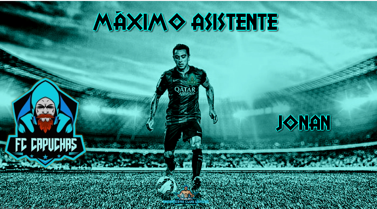 ¡¡ MÁXIMO ASISTENTE DE LA II EDICIÓN DE LA CHAMPIONS CLUB LEAGUE !!🔥

JONAN DE <a href="/FcCapuchas/">FC Capuchas</a> !! 🏆

6 ASISTENCIAS !! 🤝