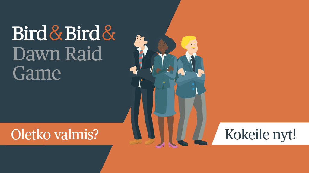 Onko organisaatiosi valmis kilpailuviranomaisen yllätystarkastukseen? Ota selvää pelaamalla Dawn Raid -peliämme, joka on nyt saatavilla myös suomeksi! 🙌#dawnraidgame #twobirds #twobirdsfinland #twobirdsclientsolutions  twobirds.com/fi/news/articl…