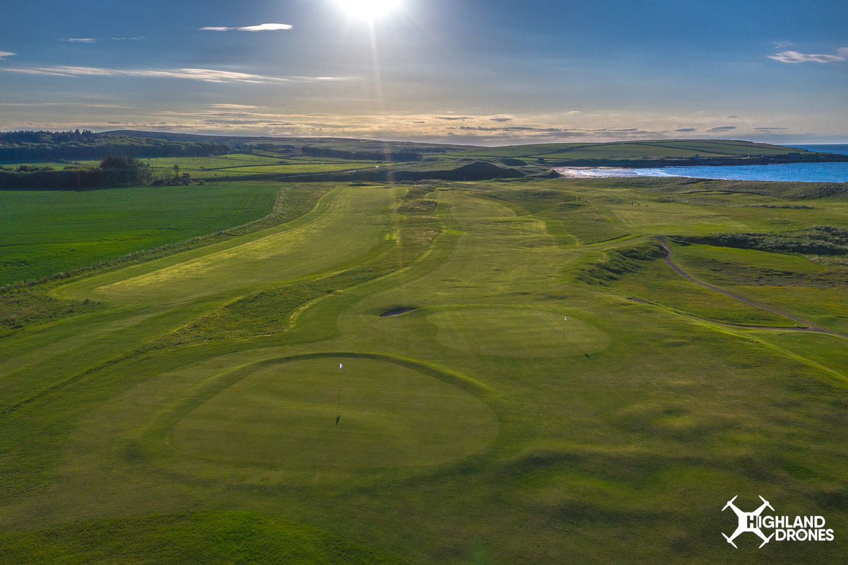 highlanddrones's tweet photo. This shot taken from near the entrance of the course, this is the view you get as you arrive at Reay Golf Club. *Photo detail: Beinn Ratha, 1st Green, on the left &amp; Loch An Eoin, 3rd Green, to the right with the Sandside,2nd fairway, far left. #TheJamesBraidHighlandGolfTrail https://t.co/K9GnX3YXKF