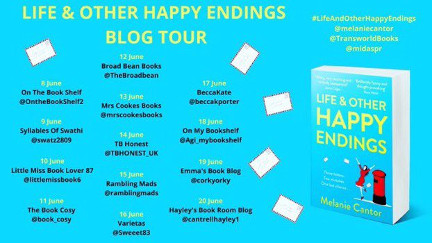It’s my stop on the #blogtour for the fantastic #LifeAndOtherHappyEndings by @melaniecantor. I did a Q&A with Melanie which you can read on my blog, linked below. Thank you to @midaspr! @TransworldBooks beccakateblogs.wordpress.com/2020/06/17/blo…