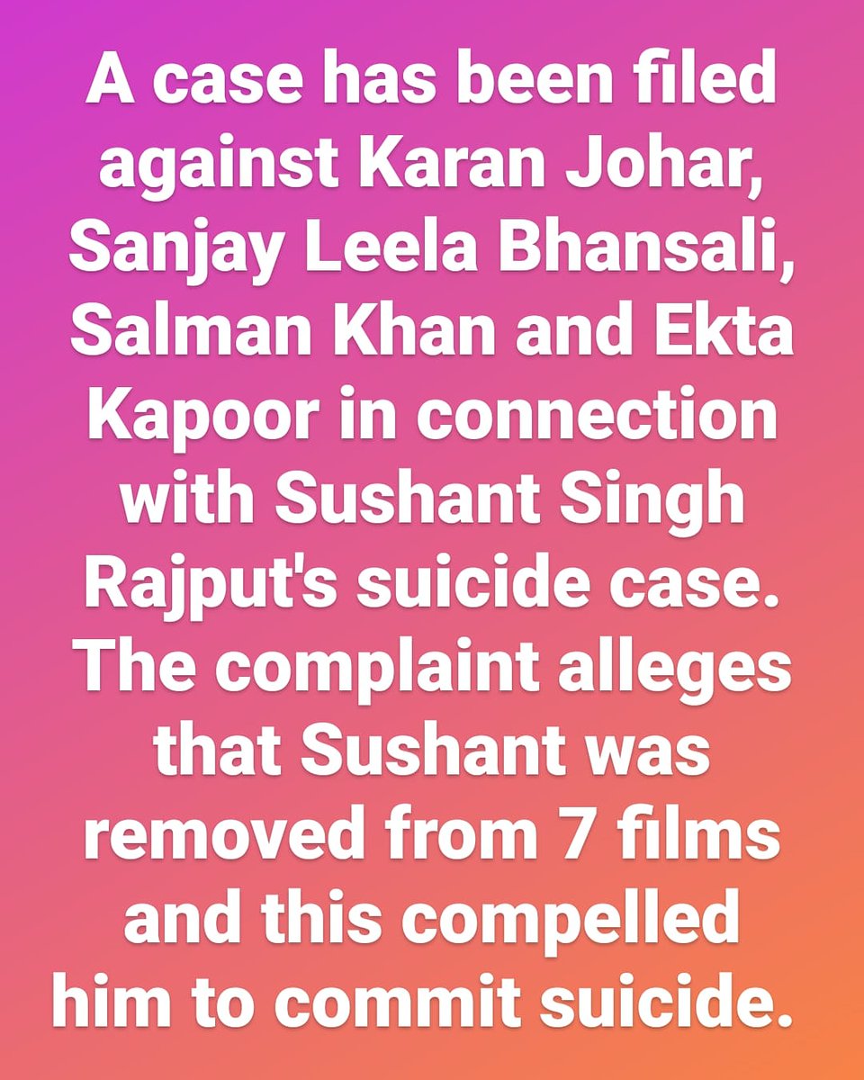 etimes's tweet photo. This just in! Case filed against these celebs in connection to #sushantsinghrajput 's demise! https://t.co/gv9PPuvdAa