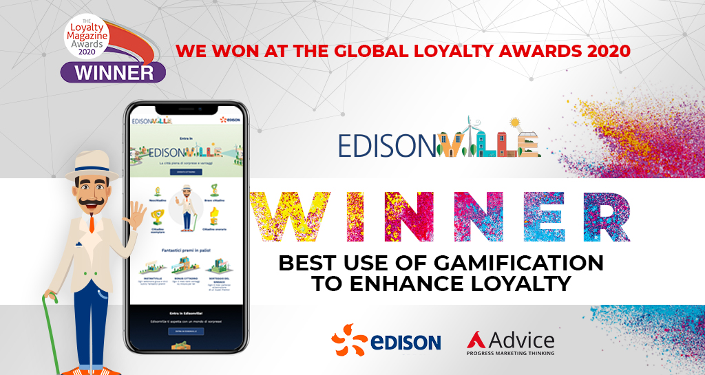 Ehi, it happened again!
We were the unique Italian company awarded at Loyalty Awards Global 2020, together with Edison! we won in the category: "Best loyalty program of gamification to enhance loyalty". 
<a href="/LoyaltyMagazine/">Loyalty Magazine</a> <a href="/LoyaltyMAwards/">International Loyalty Awards</a> <a href="/EdisonNews/">Edison News</a> 
 #gamification #tlma2020 #tlma