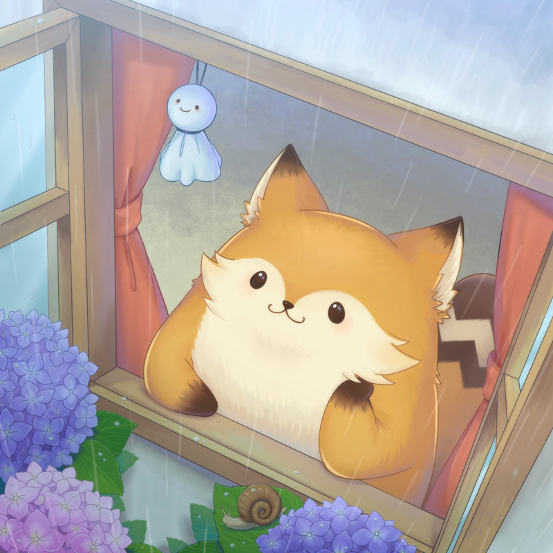 きゅんきゅう きゅきゅ～」 梅雨を堪能しつつ、晴れた空を思い浮かべる