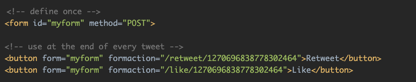 stefanjudis's tweet photo. That's a fun one! 

@justmarkup shares more valuable facts about progressive enhancement. 👏 Fun fact: you can connect any button with a form element – no matter if the button is placed in the form or not. 😲 

https://t.co/CUBWb0HTKk https://t.co/OtSX9Pyy23