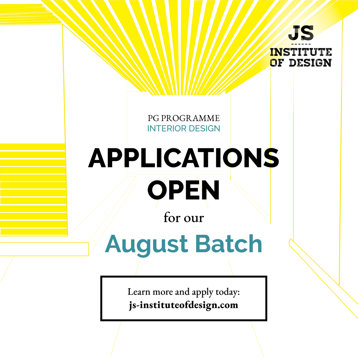 We are thrilled to announce that applications are now open for the PG Programme in Interior Design's August Batch! If you have any questions, feel free to get in touch.
#jsid #pgcertificate #interiordesign #designbuildlead #applynow
