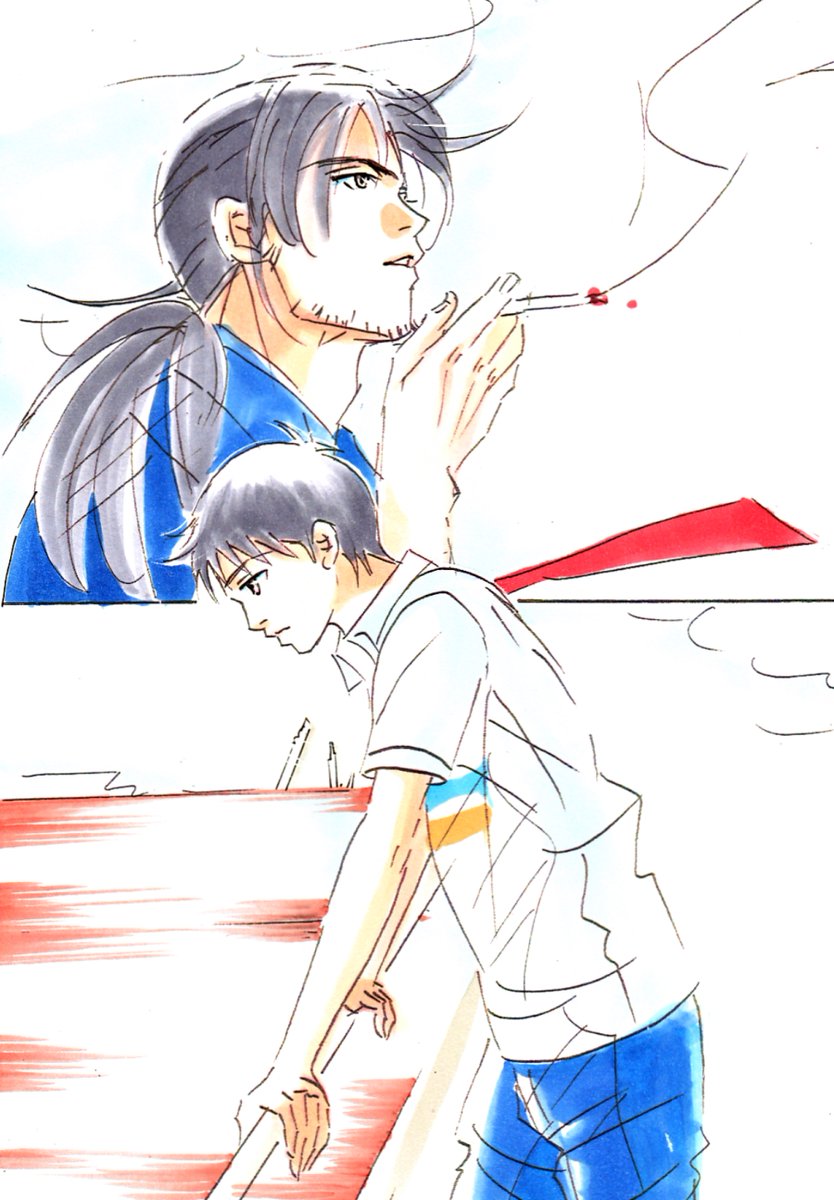 #加持リョウジ誕生祭2020
#加持リョウジ生誕祭2020
大好きな加持さんお誕生日おめでとうございます🎊🎊過去絵ですがお祝いさせて下さい、好きな気持ちは年々拗れるばかり(笑)♥ ♥勿論ミサトさんと幸せになって欲しいし、シンちゃんやカヲルくんとイチャっとしてほしい妄想もますます捗ります、、