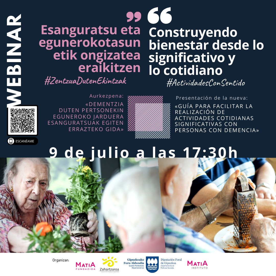 💻Webinar: Construyendo bienestar desde lo significativo y lo cotidiano <a href="/MatiaFundazioa/">Matia</a> <a href="/zahartzaroa/">Zahartzaroa</a> <a href="/Gipuzkoa/">Gipuzkoa</a>
🗓️9 de Julio. 
⏰17:30h.  
Intervienen:
Teresa Martínez <a href="/acpgerontologia/">Teresa Martínez</a>  
Pura Díaz-Veiga <a href="/PDiazVeiga/">Pura Díaz-Veiga</a> 
Cristina Buiza  
Abierta inscripción:👇  matiainstituto.net/es/participaci…