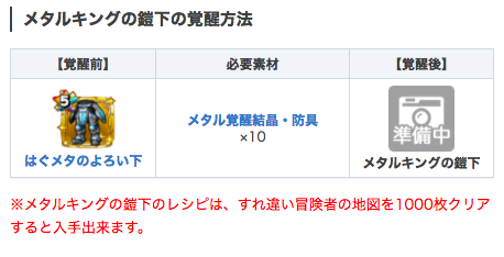 星ドラ Game8にゃんにゃん メタルキングの鎧下のレシピは すれ違い冒険者の地図を1000枚クリア すると入手できるみたいなの と 途方も無いの W 星ドラ メタルキングの鎧下