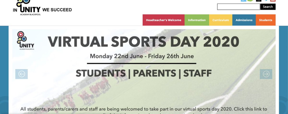 unity_pe's tweet photo. Follow the links on our Unity Academy home page to get involved in our virtual sports day/week.
All students, parents/carers and staff can get involved!
#InUnityWeSucceed #IUWS https://t.co/TOrHrRf4Yq