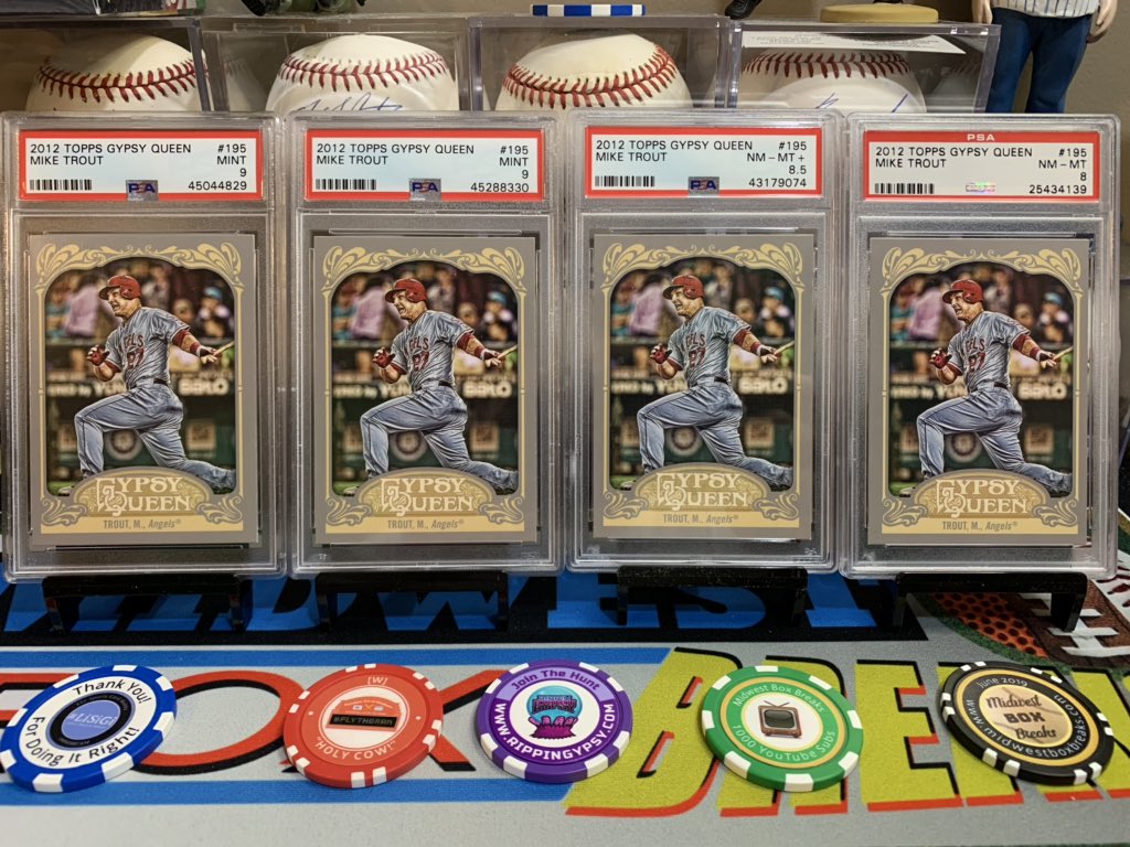  #MikeTrout ‘12 Gypsy QueenPSA 9 -$60 (2 available)PSA 8.5-$50PSA 8- $40
