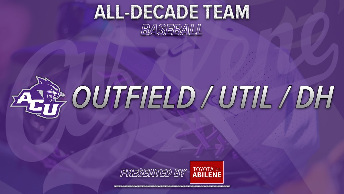 ACU_Baseball's tweet image. VOTE NOW | The All-Decade Team presented by 
@toyotaabilene voting is closed for the infield, but now we vote OUTFIELD, UTIL, and DH!

24 hours to cast your vote!

VOTE HERE: bit.ly/AllDecVoteOFUT…

#GoWildcats #AllDecade