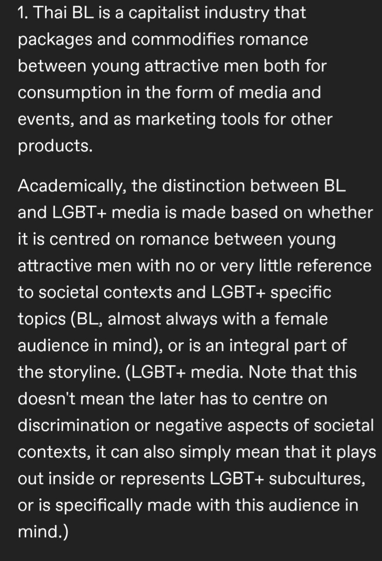 I made a longer post on Tumblr on the systemic and capitalist side of the BL industry. I'm posting it here in 3 parts.  #นักแสดงตึกเจ็มเป็นไรมากปะ