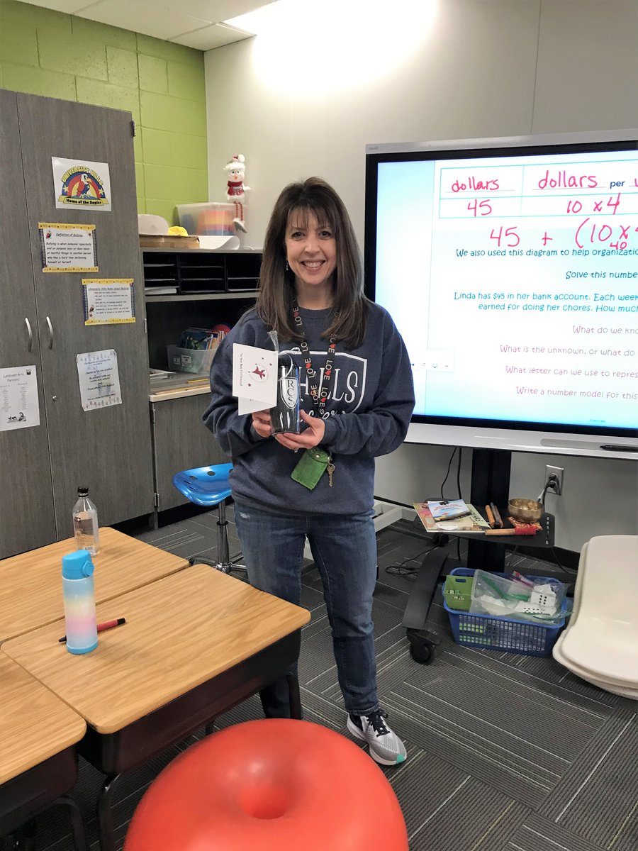 RCSFoundation2's tweet photo. Hanaa Dahham said to teacher Mrs. Anne Conniff, “University Hills may have found a teacher in you, but my daughter Aya found a hero in you!” To acknowledge how sweet, helpful and understanding she is with all students, Dahham made a donation of thanks to the @RCSFoundation2. https://t.co/377qiienBK