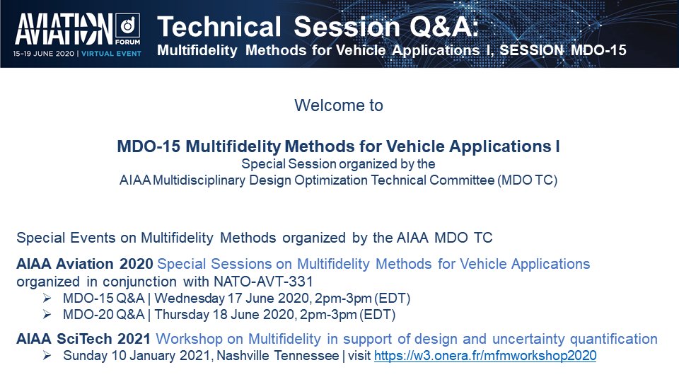 mattediez's tweet photo. Honored to co-chair with Dr. Laura Mainini (UTRC) the first special session on #multifidelity methods for air and sea vehicle applications at #AiaaAviation. Q&amp;A virtual session will take place today 2:00PM-3:00PM EDT at https://t.co/SXyIR6guo5

@InmCnr https://t.co/GfVUdSF9GM