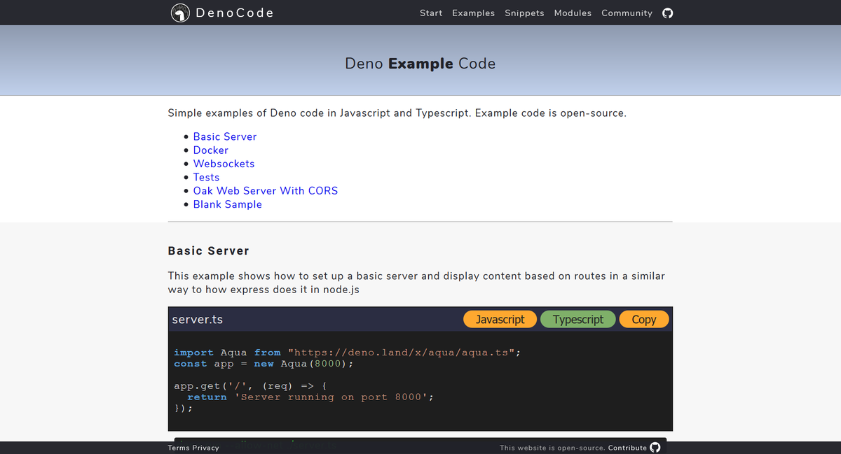 Vanilla_HTML's tweet image. denocode.com built with VanillaHTML.com

A website dedicated to Deno the Javascript &amp;amp; Typescript runtime from the creator of Node.js