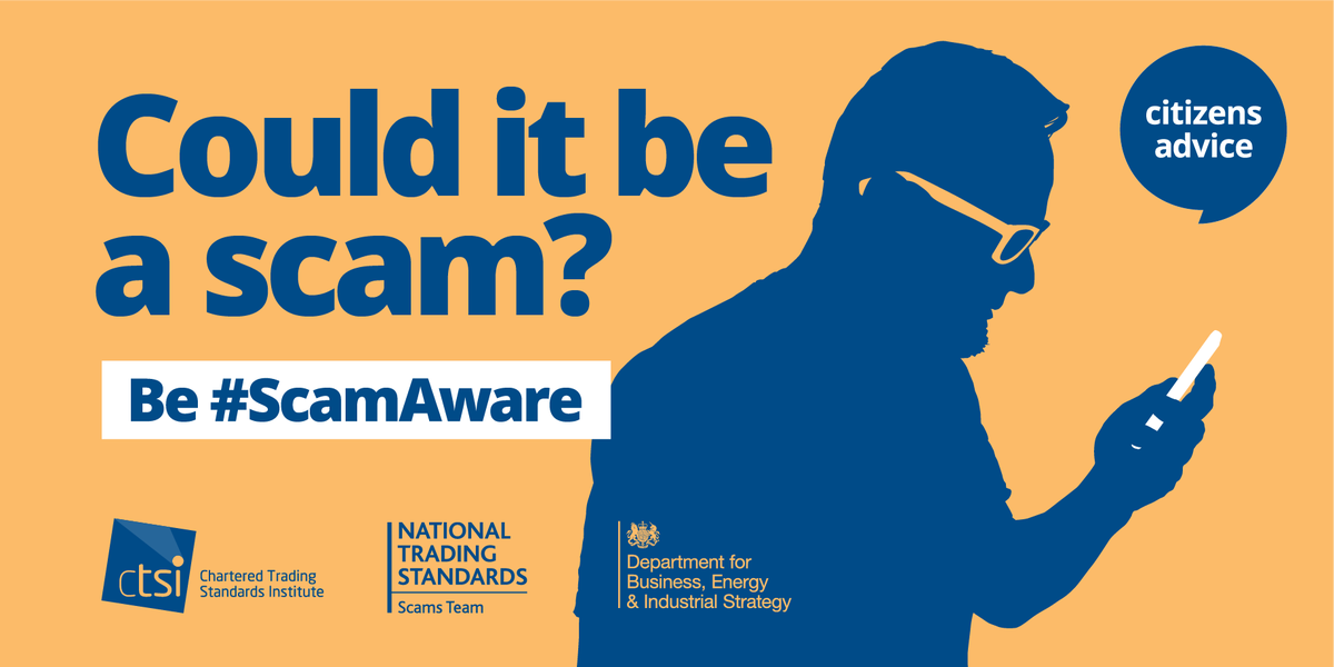 How #ScamAware you? Be #ScamAware and learn ways to stop 🛑 report 📞 and talk 🗣️ about scams citizensadvice.org.uk/sa20/