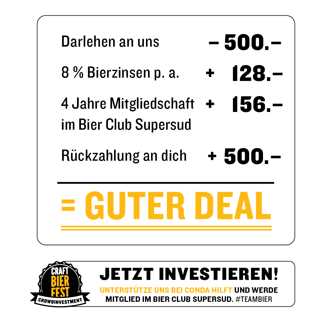 Größere Investitionssumme ➡ mehr für euch!
Einfache Rechnung, guter Deal.

➡  conda-hilft.at/campaign/craft…