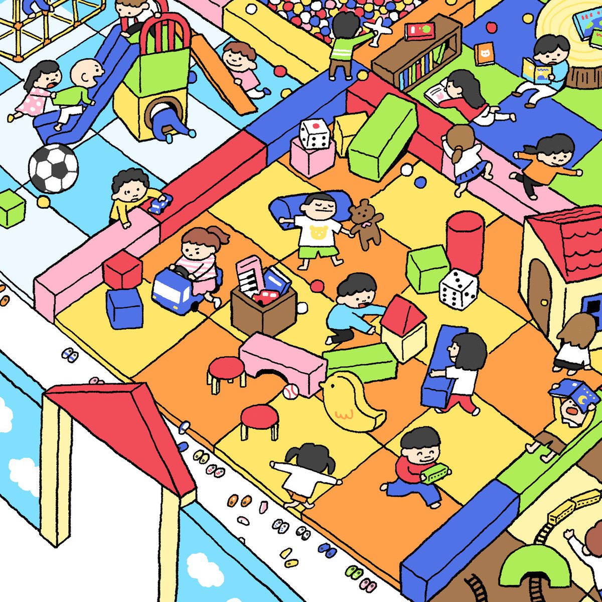「#これを見た人は俯瞰絵を貼る見た人もやる

描いてる絵の90%が俯瞰です 」|イラカアヅコのイラスト