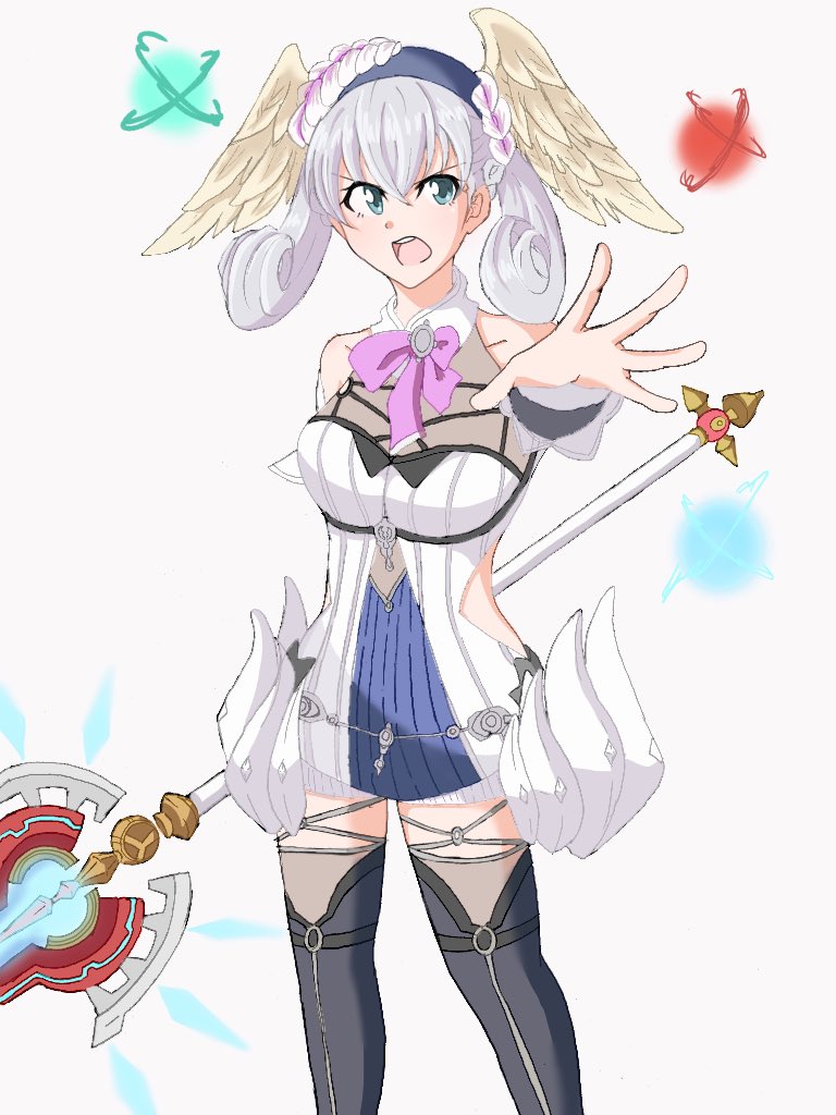 「つながる未来のメリアちゃんの衣装、白鳥みたいで好きです 」|えりんぎのイラスト
