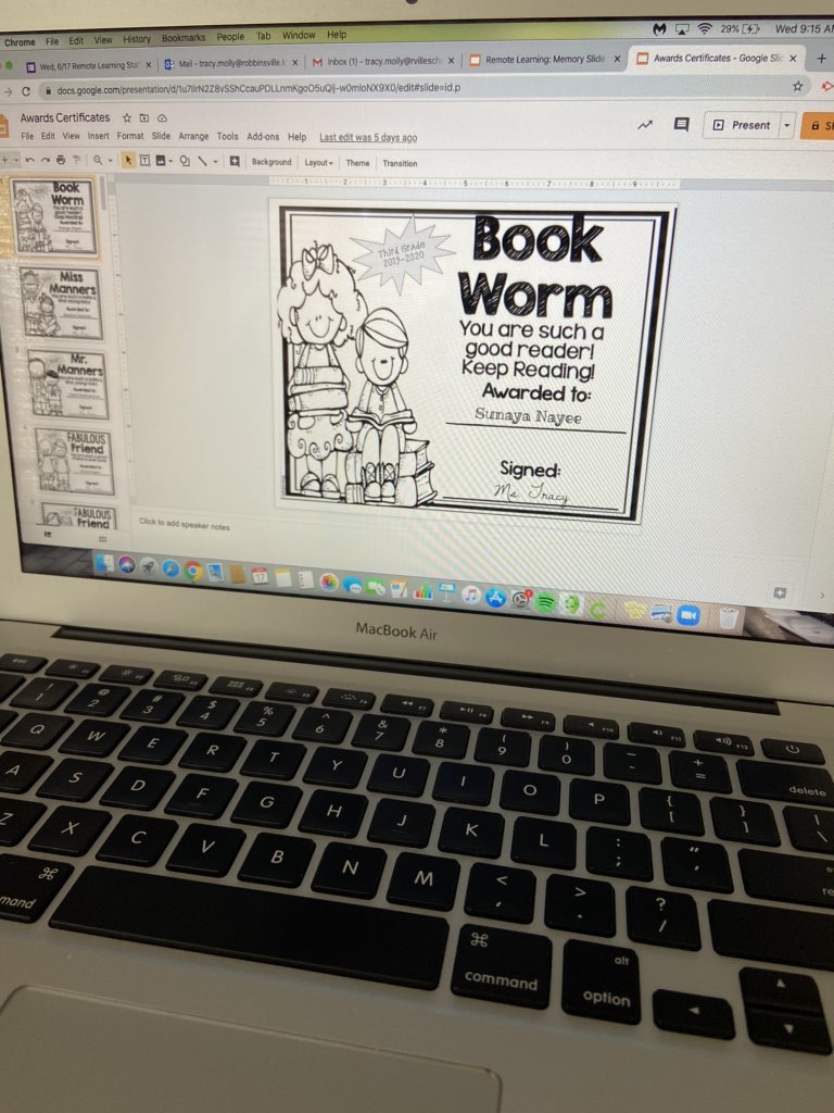 Happy last day of school!! Although this year was so unexpected, I am happy to still have made the wonderful relationships with my students through it all. On our last zoom today, I will be reading, showing our memory slideshow, and giving out student awards❤️ #rvilleproud
