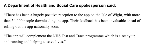 You may be wondering what's going on with the contact tracing app. We were too, so  @SkyNewsValerie asked the Department of HealthI think we can all agree this clears things up completely