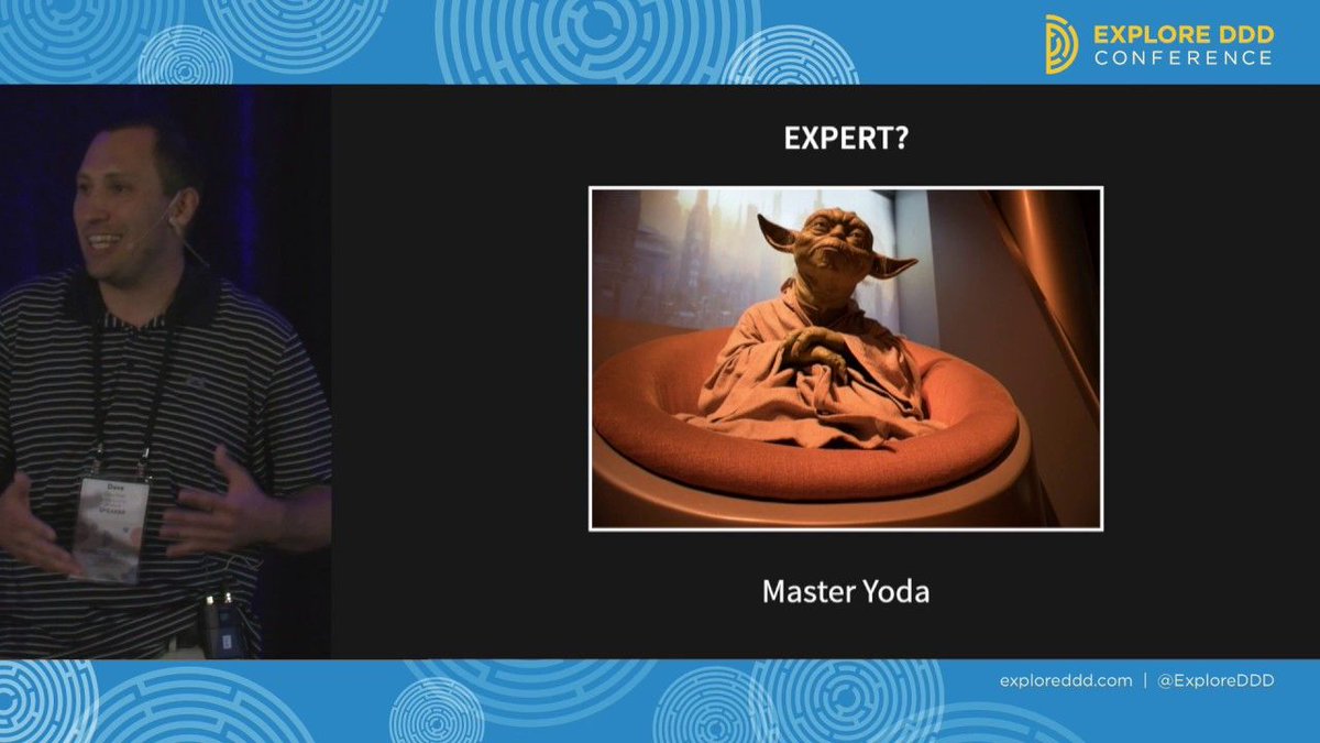 Last year <a href="/raelyard/">Dave Rael</a> gave the talk “Who Is the Expert?”

What does it mean to be an expert in the domain of a given problem, in development itself, and in #dddesign? Dave discusses the fortune in having excellent domain experts + what to do when you don't.

bit.ly/2YgbvHI