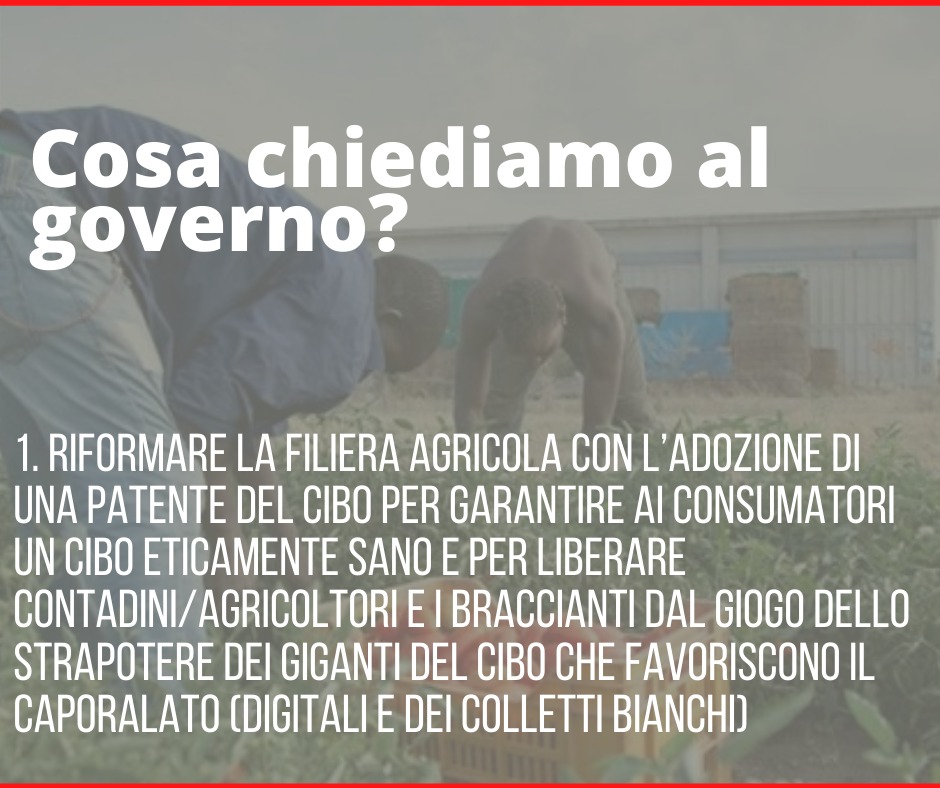 1. Reforming the agricultural supply chain introducing an "Ethically sourced, picked & produced" product license that would force producers to meet the labor standard of work permits, residence, and a living wage. 16/