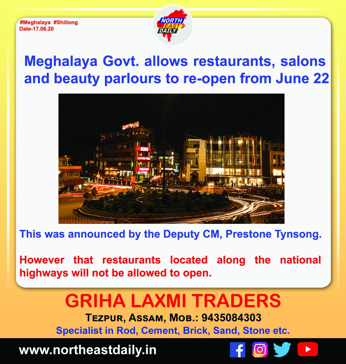 NorthEastDaily1's tweet photo. #Meghalaya 
#Shillong 17/06/2020 https://t.co/NemSAkxM9V