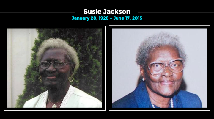 This is Susie Jackson.Raised in the Jim Crow South, she spent her youth attending school and church. Later, she watched 8 grandchildren build lives of their own. For anyone looking for a home, she provided shelter. On June 17th, she was shot 11 times.  #Charleston9 (9/10)