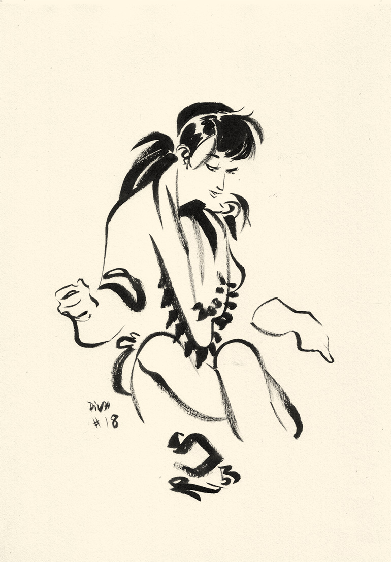 4. It quickly developed into a study not only in form and execution, but in economy of resources and spaces. It helped me explore negative space and the boundaries of suggestion. What are the boundaries between drawing and symbol?