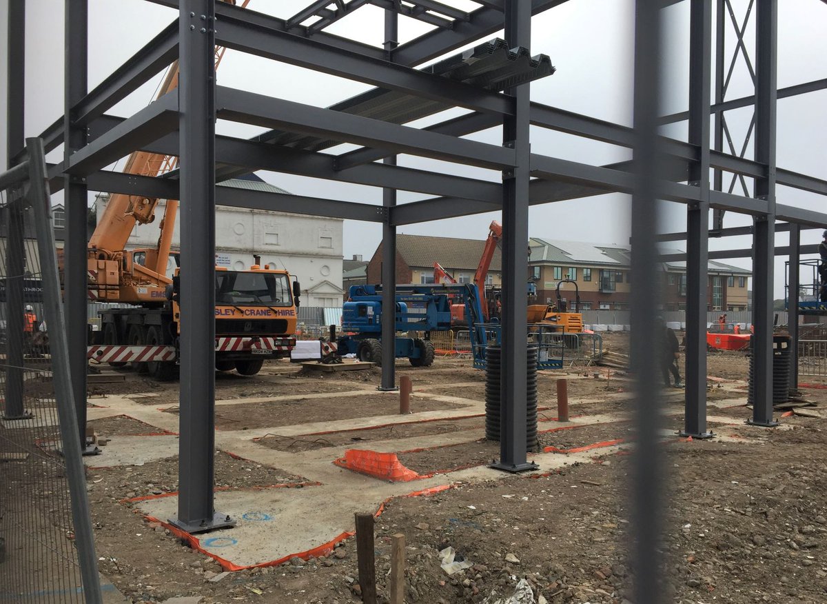 YMCAHumber's tweet photo. Construction started on time at the end of March, with #RGCarter keeping on track, despite COVID -19. 
Great to see even more progress today!
#greatgrimsby #makeithappen #investinthefuture https://t.co/j77Poqc9Bh