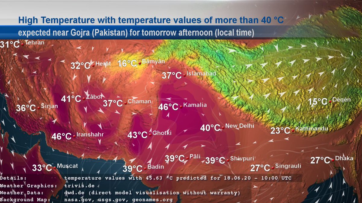 Askmeteo Dwd Icon Data Indicates Weather Wetter Of Type High Temperature With Temperature Values Of More Than 40 C Near Gojra Pakistan For Tomorrow Afternoon Given In Local Time The