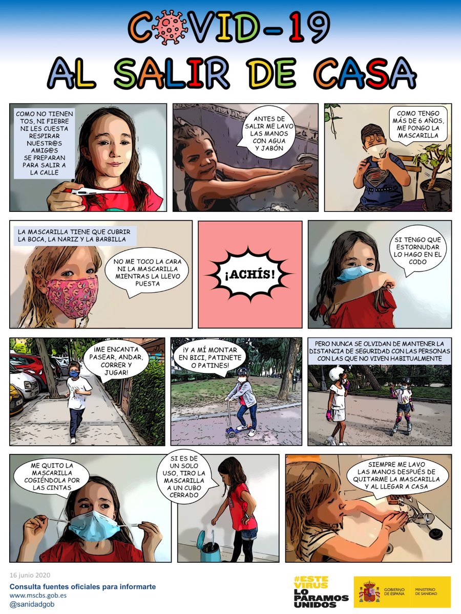 sanidadgob's tweet photo. 👧🧒Los niños y las niñas han tenido un comportamiento ejemplar durante la pandemia de #COVID19. Este cómic les ayudará a recordar las cosas que tienen que tener en cuenta a la hora de salir de casa, jugar en la calle y al encontrarse con otros niños.

#NoLoTiresPorLaBorda https://t.co/fyorXih9CS