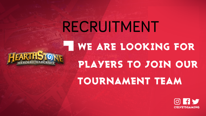 [#Hearthstone - Recruitment]

We are looking for players to join our Hearthstone team !

What we are looking for
✔ Experienced player
✔ Available to train a lot with the team
✔ Present on tournament
✔ Motivated

Contact us for more info ! 

<a href="/PlayHearthstone/">Hearthstone</a> 
<a href="/HSesports/">Hearthstone Esports</a>