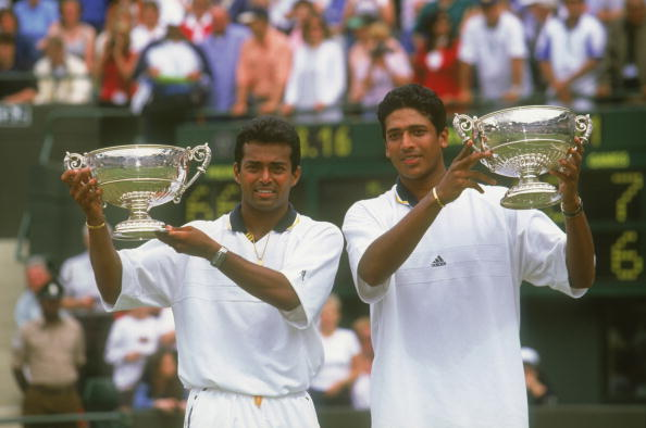  @Leander turned his sights to doubles with some success with partners such as Sébastien Lareau and Kevin Ullyett. With Mahesh Bhupathi it was a winning combo. In 1999 they reached finals of all 4 grand slams and won the French Open (one trophy for two people wtf) and Wimbledon.