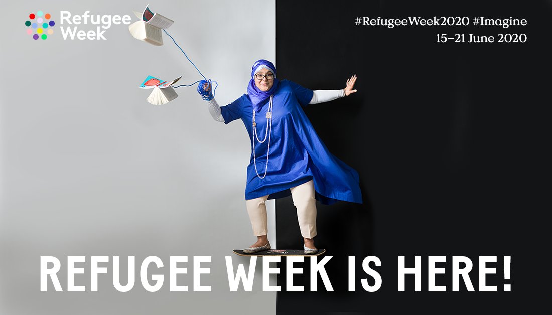 deBritish's tweet photo. It's #RefugeeWeek! A UK-wide festival celebrating the contributions, creativity and resilience of refugees. There's a vibrant programme of arts and culture events online. Join us! Here's 6 ways to get involved: https://t.co/7cvZJM9XWR #CultureofWelcome #Imagine a different world https://t.co/49SygTcYSK